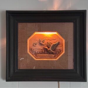 Mallards in Flight 1970 Framed Illuminated Duck Artwork